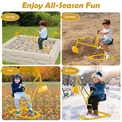 Sandbox Toy Digger with 2-Handed Controls for 3+ Years Old Kids-Yellow