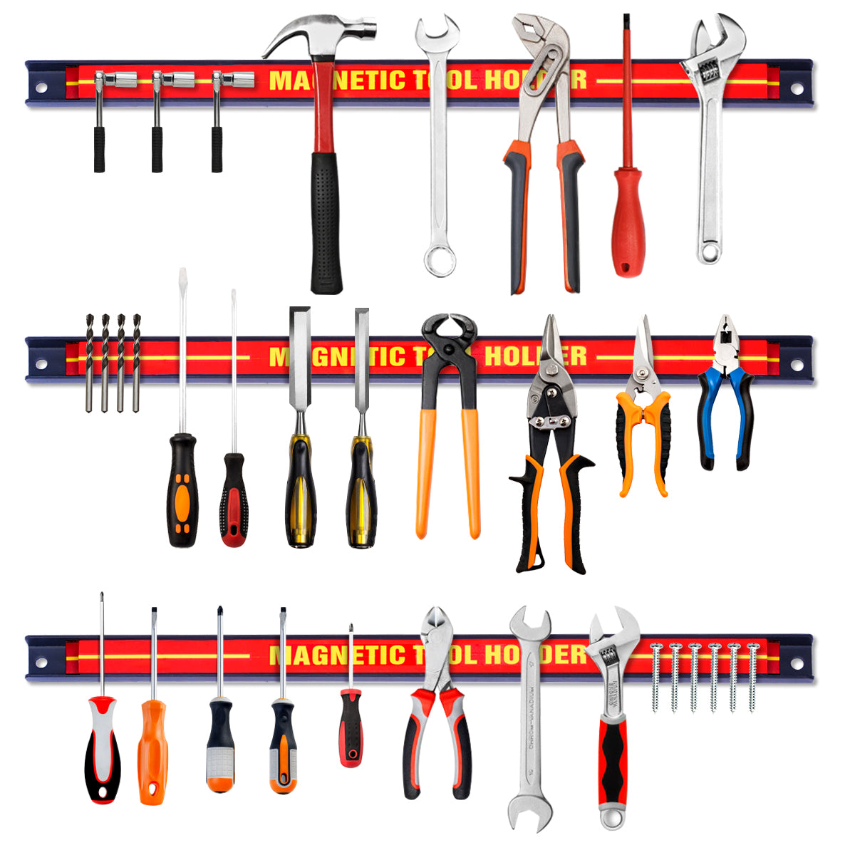 Set of 3 Magnetic Tool Holder Bars for Knife Wrench