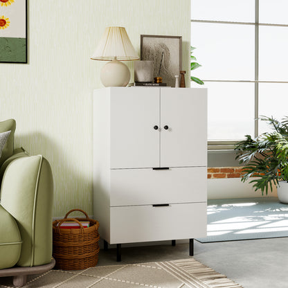 Sideboard Buffet Cabinet with Drawers and Storage Cabinet-White
