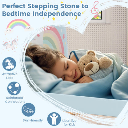 Single Floor Bed Frame Upholstered Twin Size Kids Floor Bed for 3+ Kids-Blue
