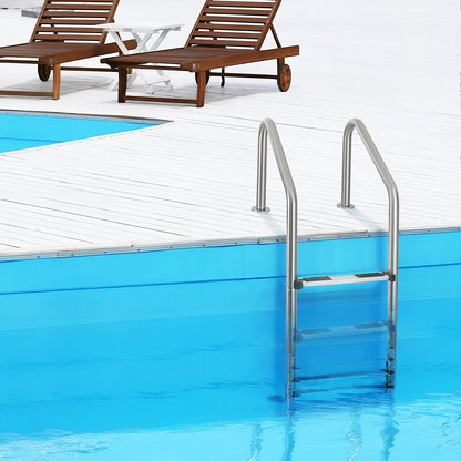 Stainless Steel Inground Pool Ladder with 4 Non-slip Steps