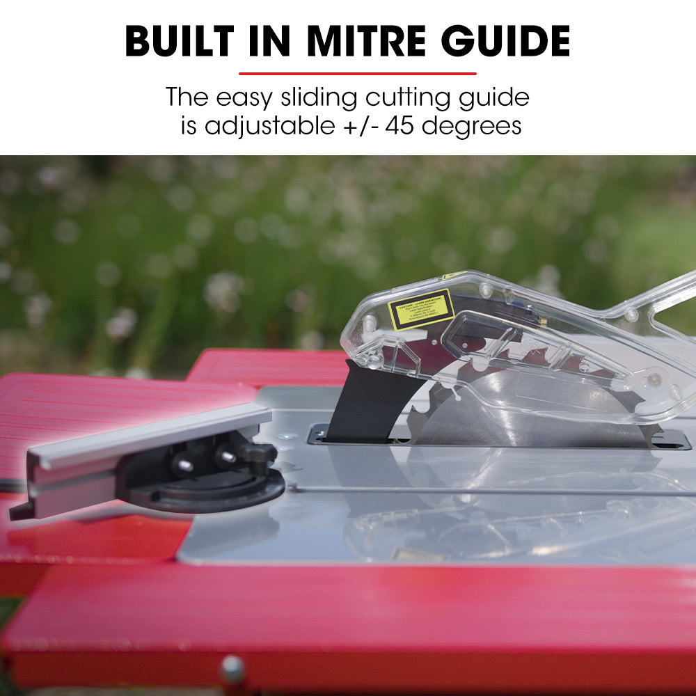 2000W 0.25m Table Saw with Stand & Laser Guide, Adjustable Blade & Fence