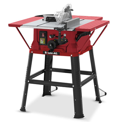 2000W 0.25m Table Saw with Stand & Laser Guide, Adjustable Blade & Fence