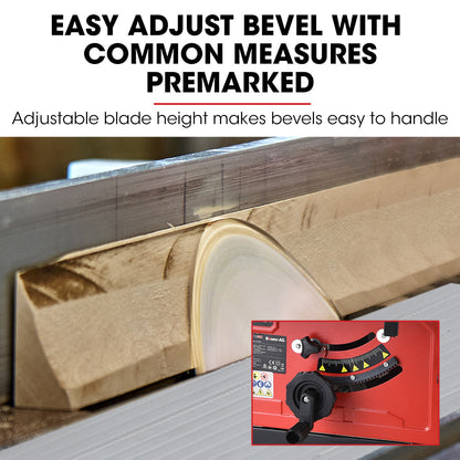 2000W 0.25m Table Saw with Stand, Extendable Deck, Laser Guide