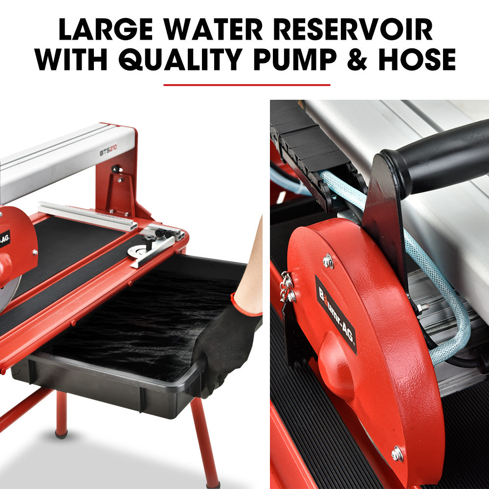 800W Electric Tile Saw Cutter with 0.2m Blade, 0.72m Cutting Length, Extension Table