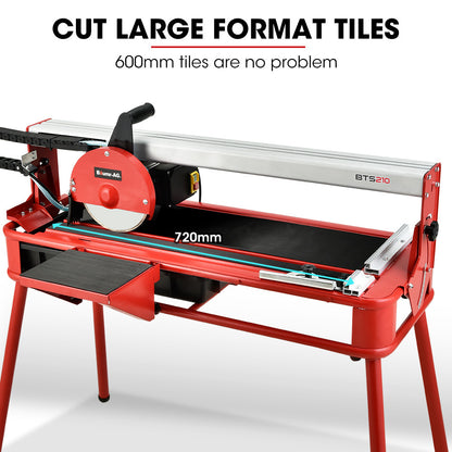 800W Electric Tile Saw Cutter with 0.2m Blade, 0.72m Cutting Length, Extension Table