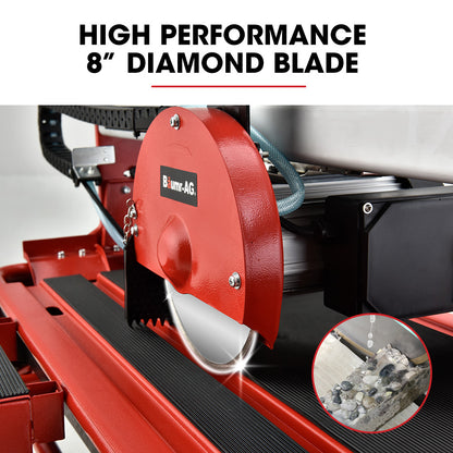 800W Electric Tile Saw Cutter with 0.2m Blade, 0.72m Cutting Length, Extension Table