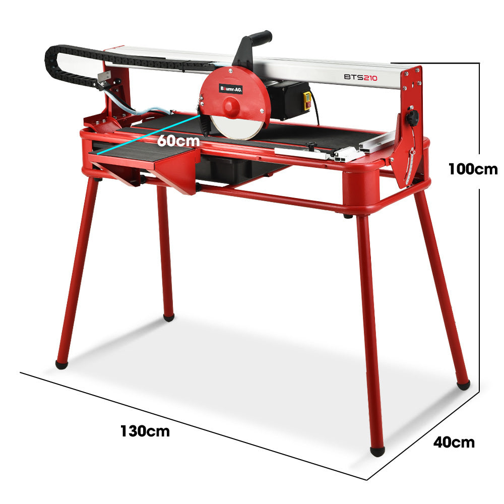 800W Electric Tile Saw Cutter with 0.2m Blade, 0.72m Cutting Length, Extension Table