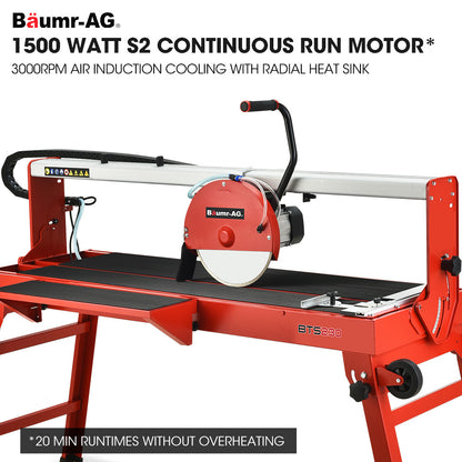 1500W Electric Tile Saw Cutter with 0.3m Blade & 0.92m Cutting Length, Portable