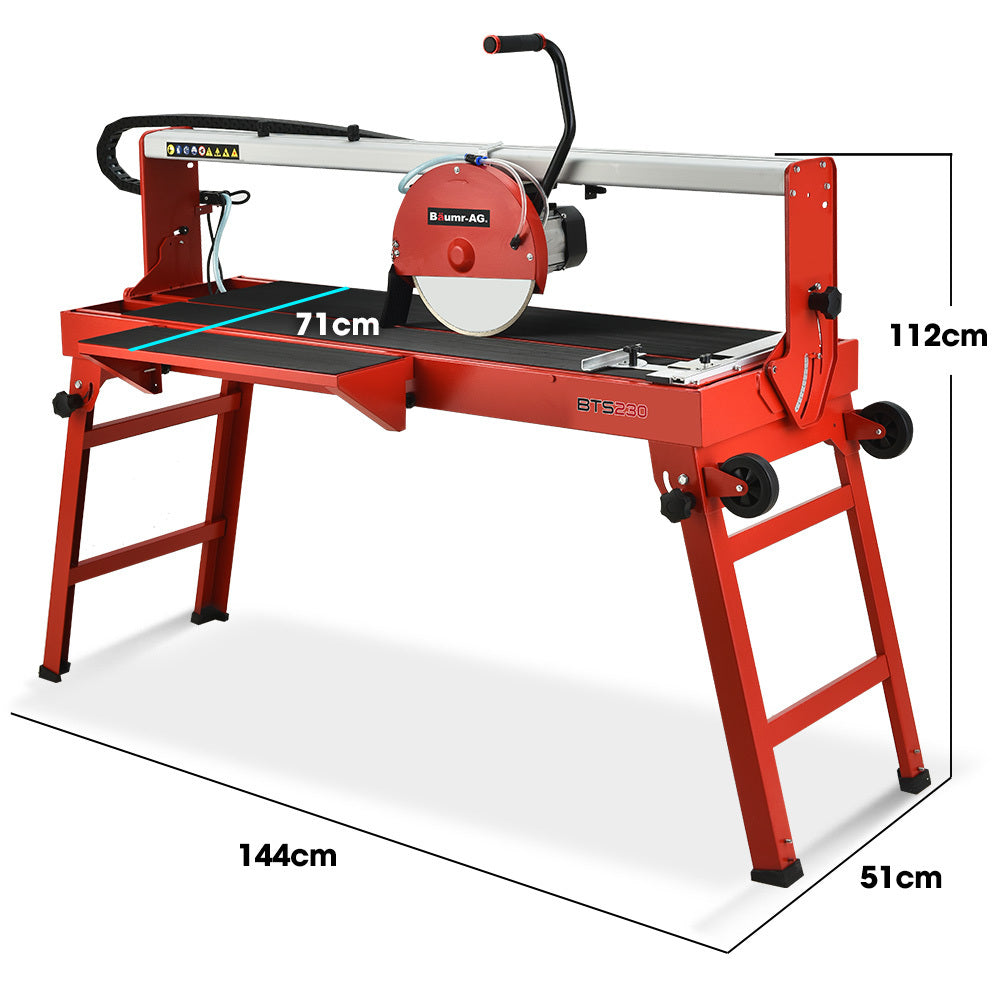 1500W Electric Tile Saw Cutter with 0.3m Blade & 0.92m Cutting Length, Portable