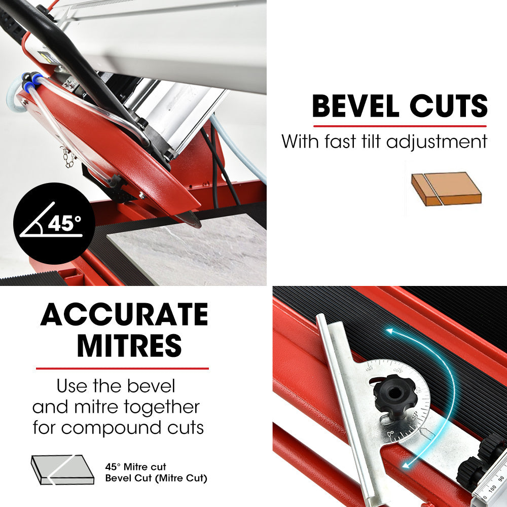 1500W Electric Tile Saw Cutter with 0.3m Blade & 0.92m Cutting Length, Portable