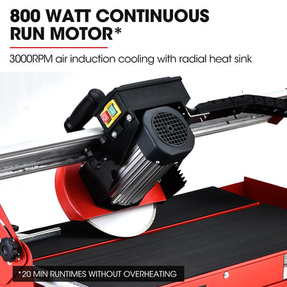 800W Electric Tile Saw Cutter with 0.2m Blade, 0.6m Cutting Length, Wet System