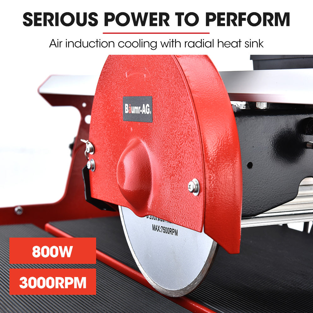 800W Electric Tile Saw Cutter with 0.2m Blade, 0.6m Cutting Length, Wet System