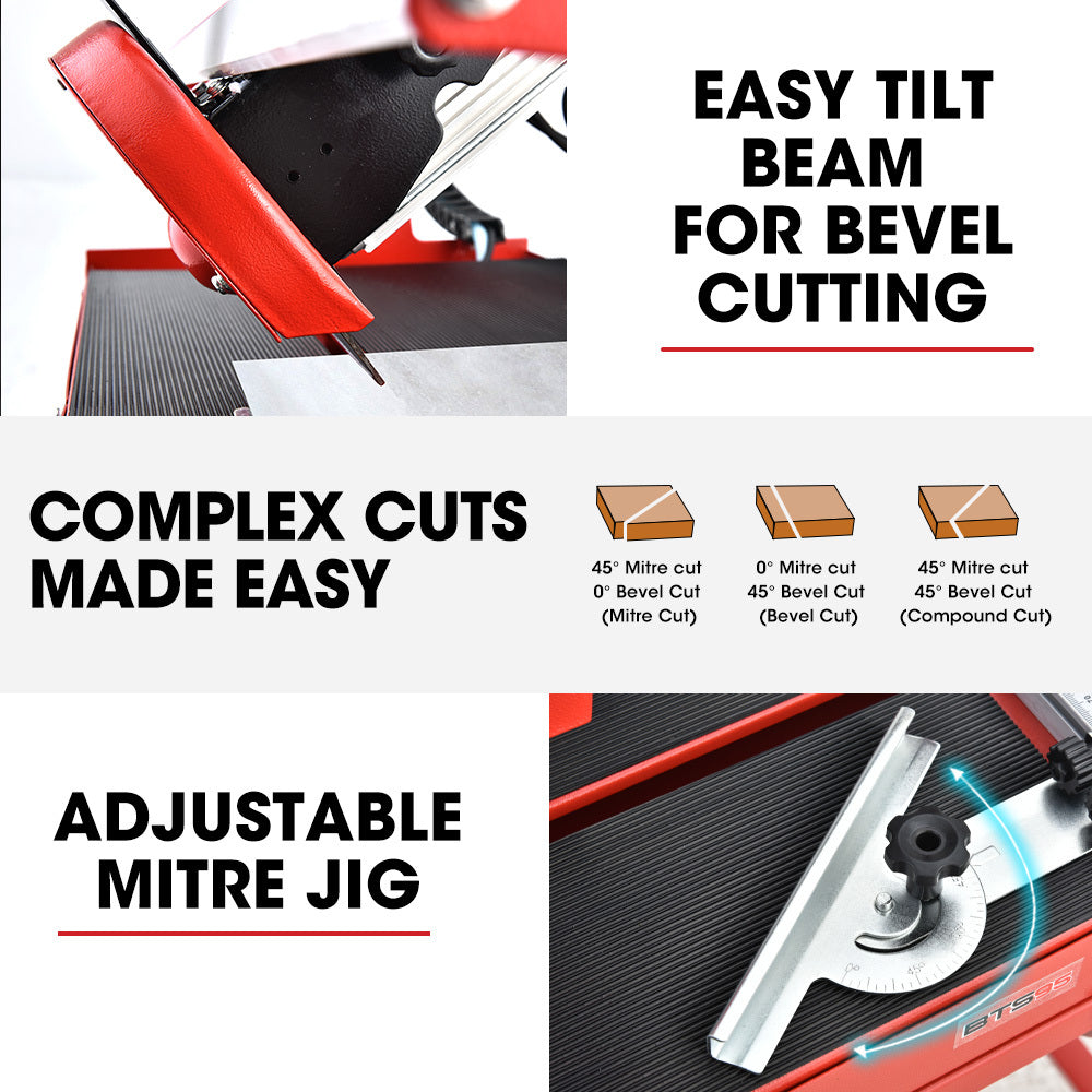 800W Electric Tile Saw Cutter with 0.2m Blade, 0.6m Cutting Length, Wet System