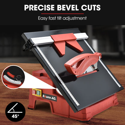 600W Electric Tile Saw Cutter with 0.18m Blade and Wet-Cutting System