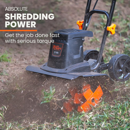 Electric Garden Tiller & Cultivator, 1400W, Adjustable Depth, 6 Tines, 0.15m Wheels