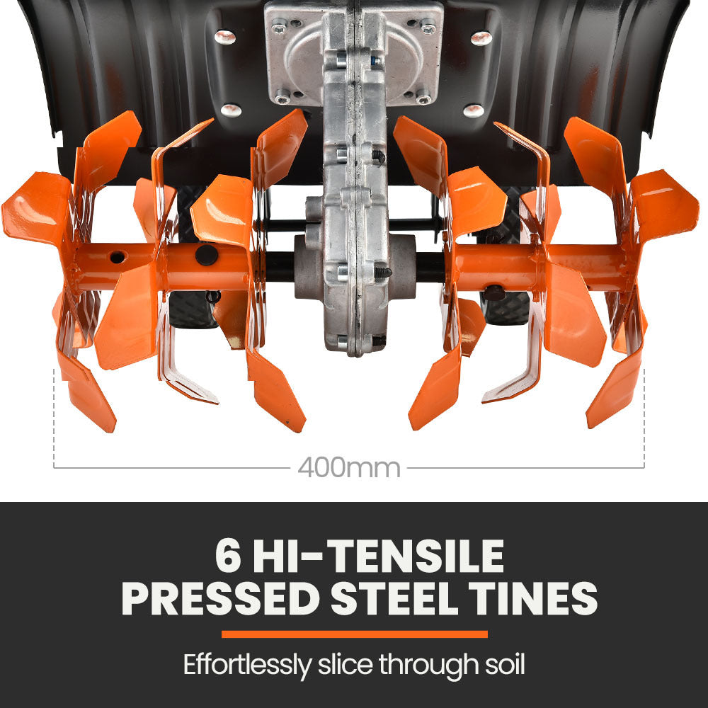 Electric Garden Tiller & Cultivator, 1400W, Adjustable Depth, 6 Tines, 0.15m Wheels