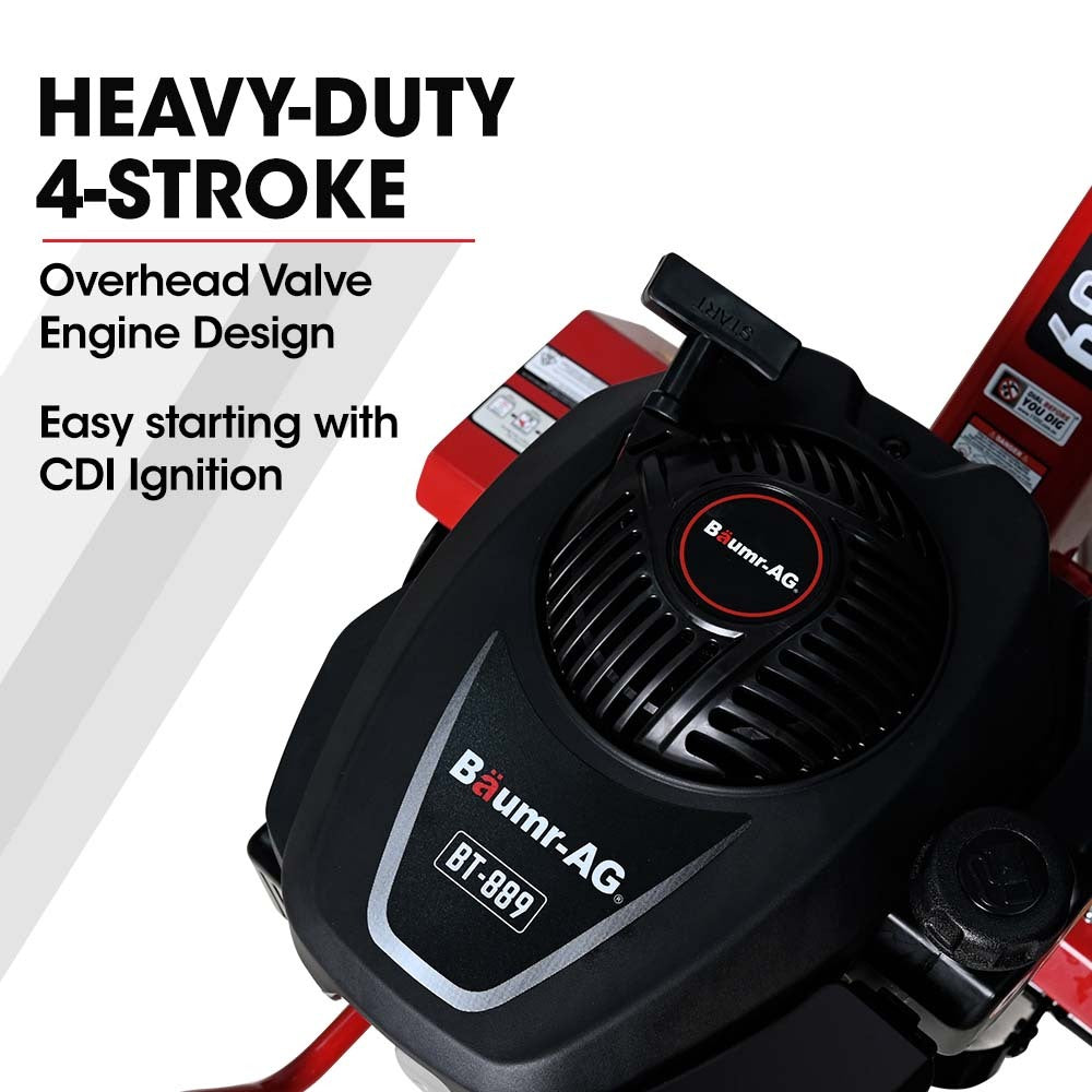 150cc 4-Stroke Petrol Tiller Cultivator with Adjustable Width and Depth