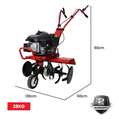 150cc 4-Stroke Petrol Tiller Cultivator with Adjustable Width and Depth