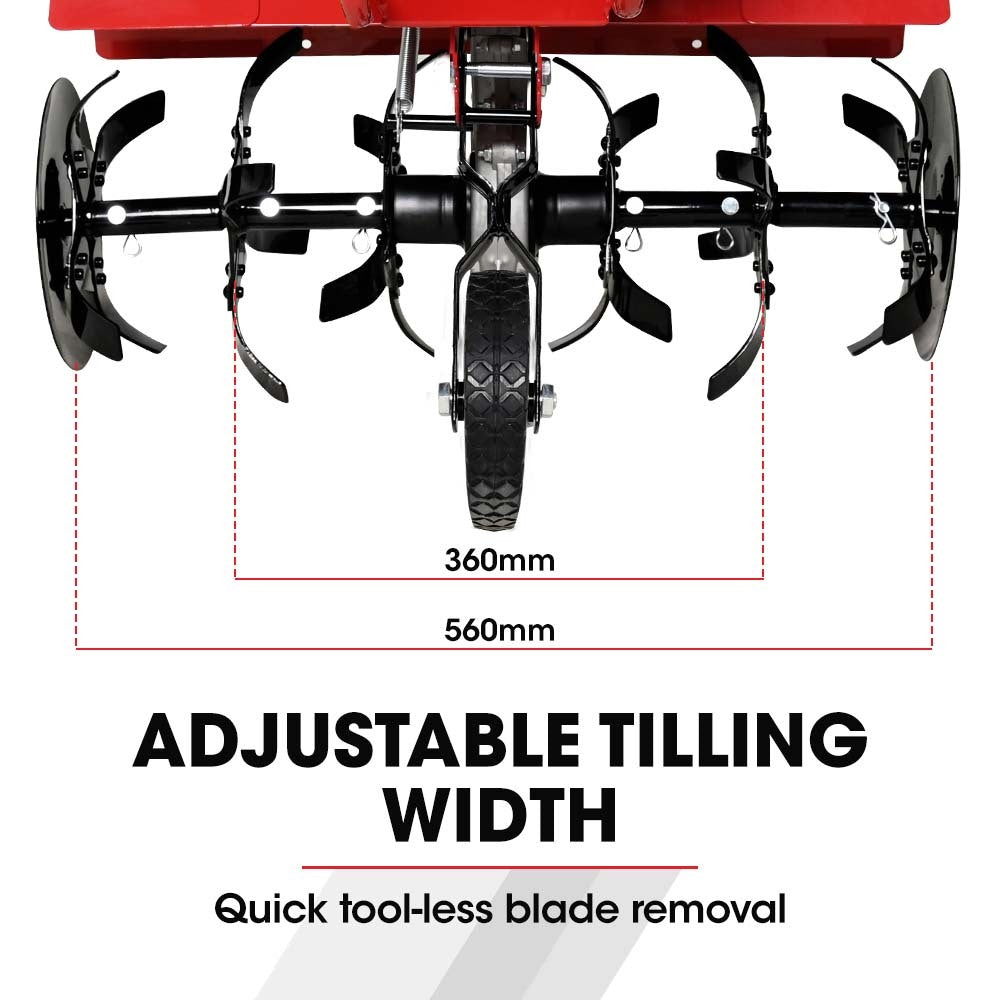 150cc 4-Stroke Petrol Tiller Cultivator with Adjustable Width and Depth