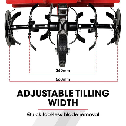 150cc 4-Stroke Petrol Tiller Cultivator with Adjustable Width and Depth