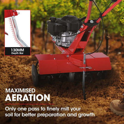 150cc 4-Stroke Petrol Tiller Cultivator with Adjustable Width and Depth