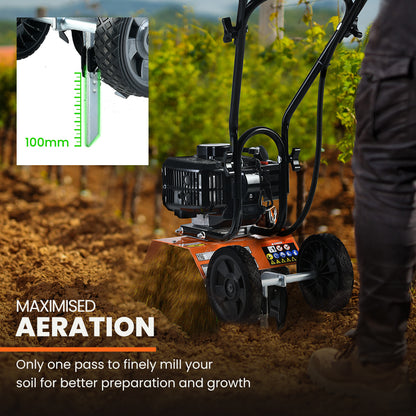 Titan 7: 52cc 2-Stroke Petrol Cultivator Tiller with 0.25m Tilling Width