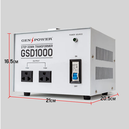 1000W Stepdown Voltage Converter 240V to 110V with Pure Sine Output