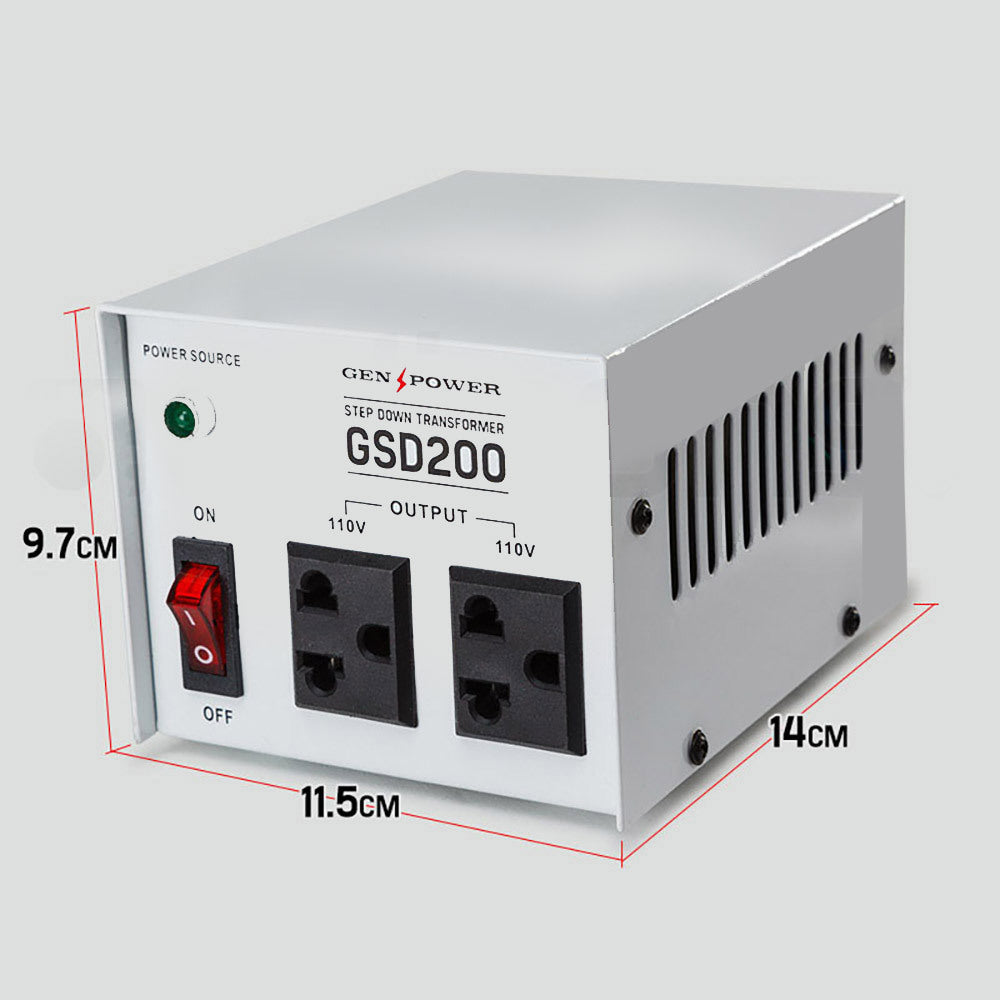 200W Solid State Step Down Transformer 240V to 110V Converter for Appliances