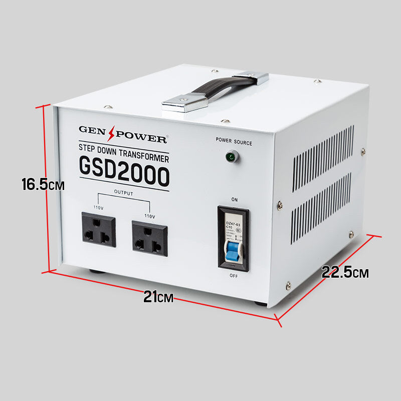 2000W Stepdown Transformer 240V to 110V Voltage Converter with Universal Plug