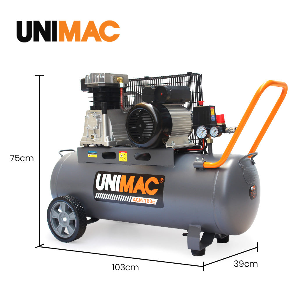 70L 2.2kW Air Compressor, 280L/min, 116PSI, Brushless Motor, Durable Tank
