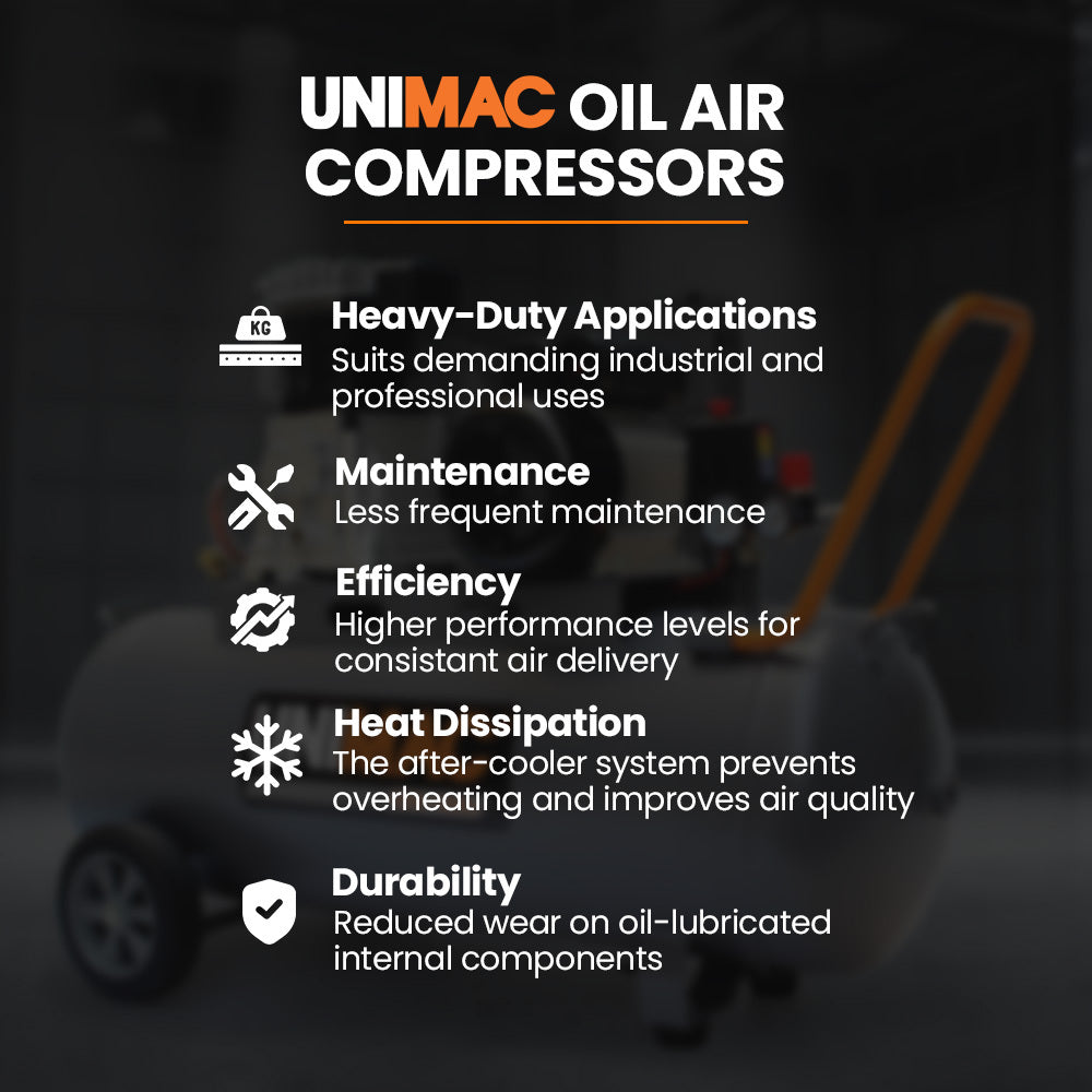 100L Industrial Air Compressor, 2.6kW, 370L/min, 116PSI, Brushless Motor