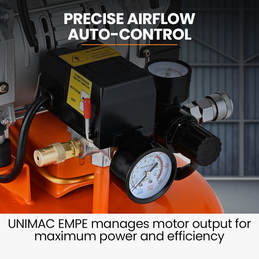 15L Portable Oil-Free Air Compressor, 1.1kW, 0.38m Tank, 19kg, 116PSI