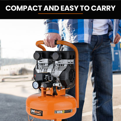 15L Portable Oil-Free Air Compressor, 1.1kW, 0.38m Tank, 19kg, 116PSI