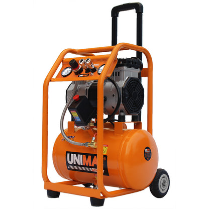 16L Silent Electric Air Compressor, 116PSI, Portable with Wheels & Handle