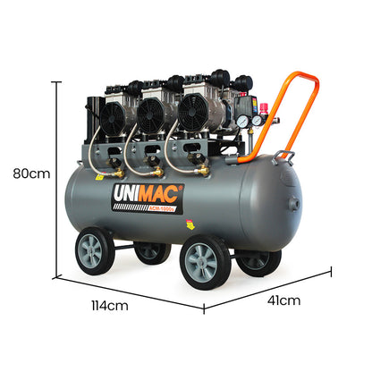 100L Oil-Free Air Compressor with 4.5 HP, Quiet Operation, and Dual Outlets