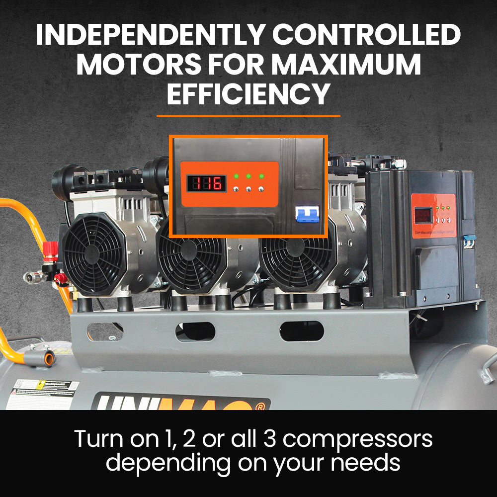100L Oil-Free Air Compressor with 4.5 HP, Quiet Operation, and Dual Outlets