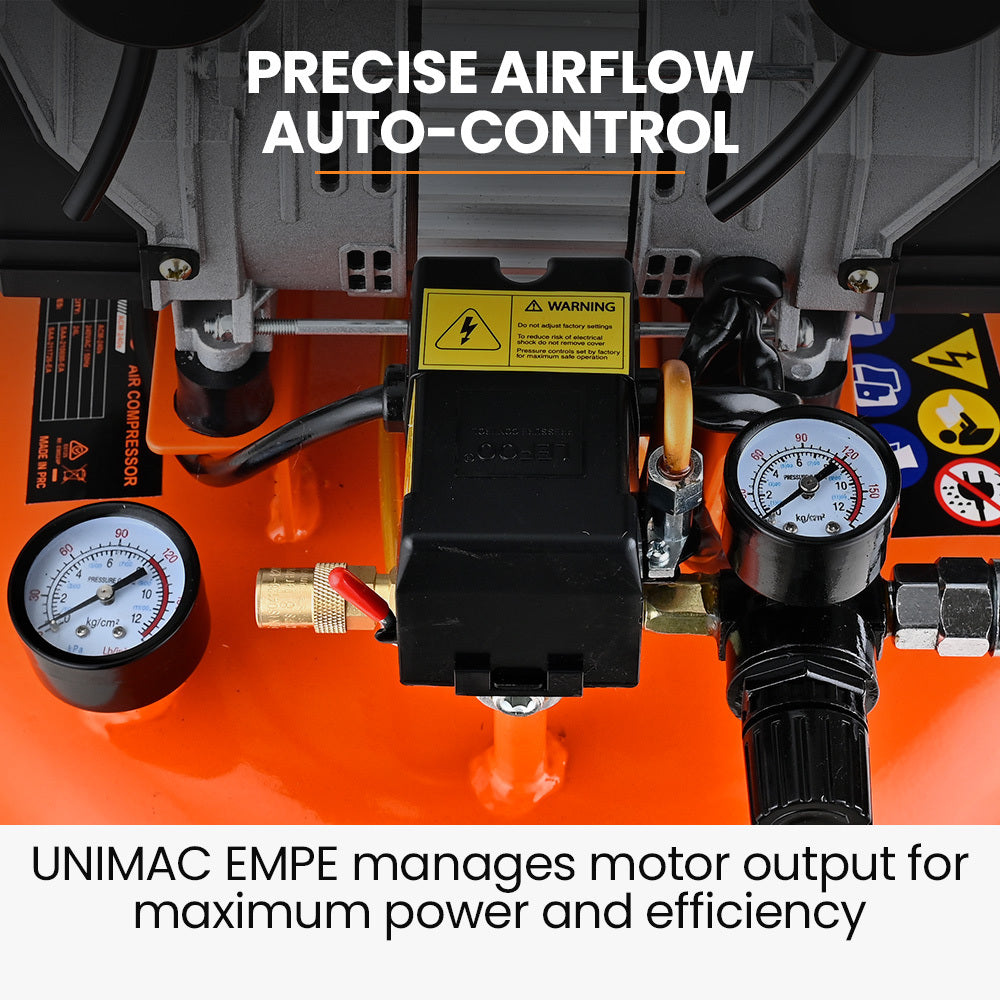 24L Portable Air Compressor, 116 PSI, Silent Oil-Free Electric, 25 kg, 0.6 m³