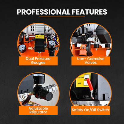 24L Portable Air Compressor, 116 PSI, Silent Oil-Free Electric, 25 kg, 0.6 m³