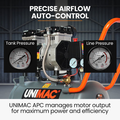 Silent 24L Air Compressor, 1.1kW, Oil-Free, Portable, for Various Air Tools