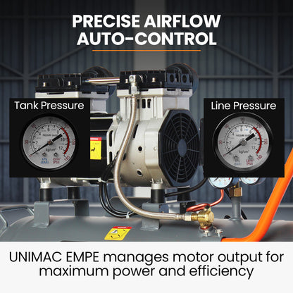 40L 2.0HP Silent Oil-Free Electric Air Compressor with Twin Outlets, Portable
