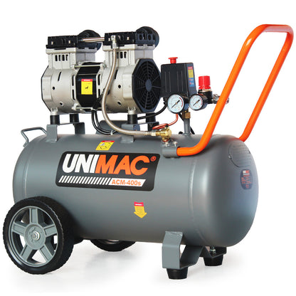40L 2.0HP Silent Oil-Free Electric Air Compressor with Twin Outlets, Portable