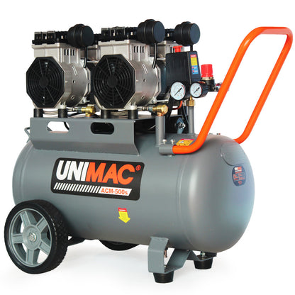 50L Silent Oil-Free Electric Air Compressor with Twin Outlets, 3.0HP, 0.5m Tank