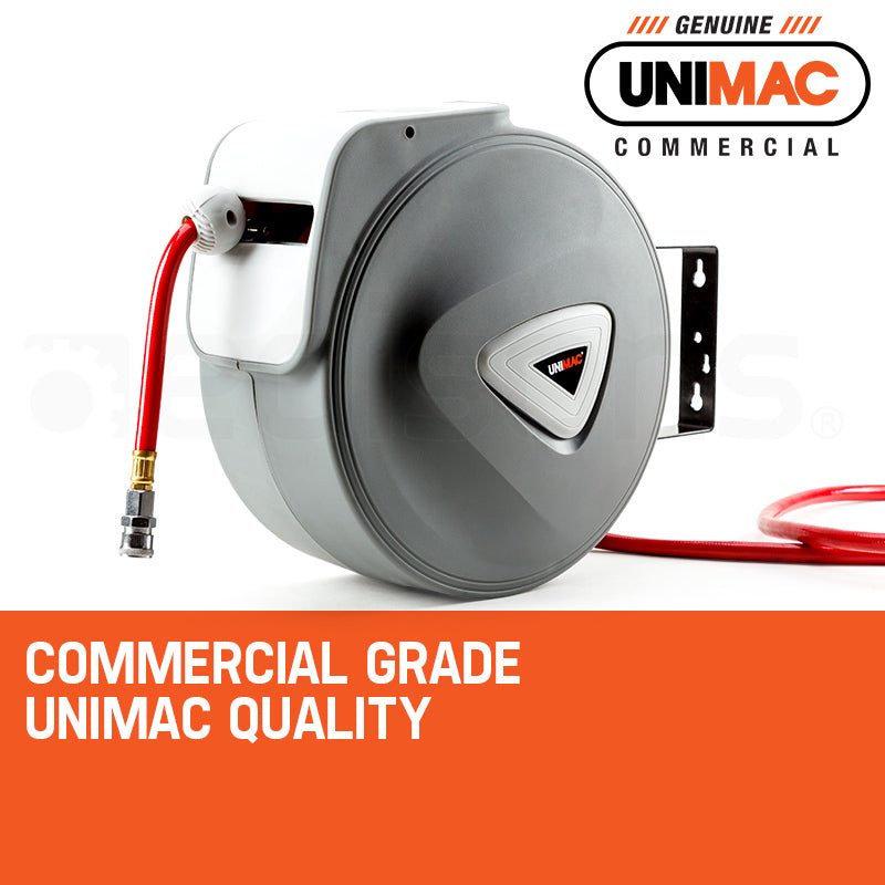 20m Wall-Mounted Air Hose Reel with Auto Rewind and 180° Swivel