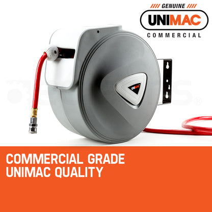 20m Wall-Mounted Air Hose Reel with Auto Rewind and 180° Swivel