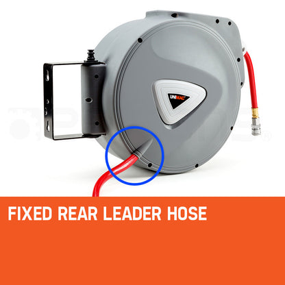 20m Wall-Mounted Air Hose Reel with Auto Rewind and 180° Swivel