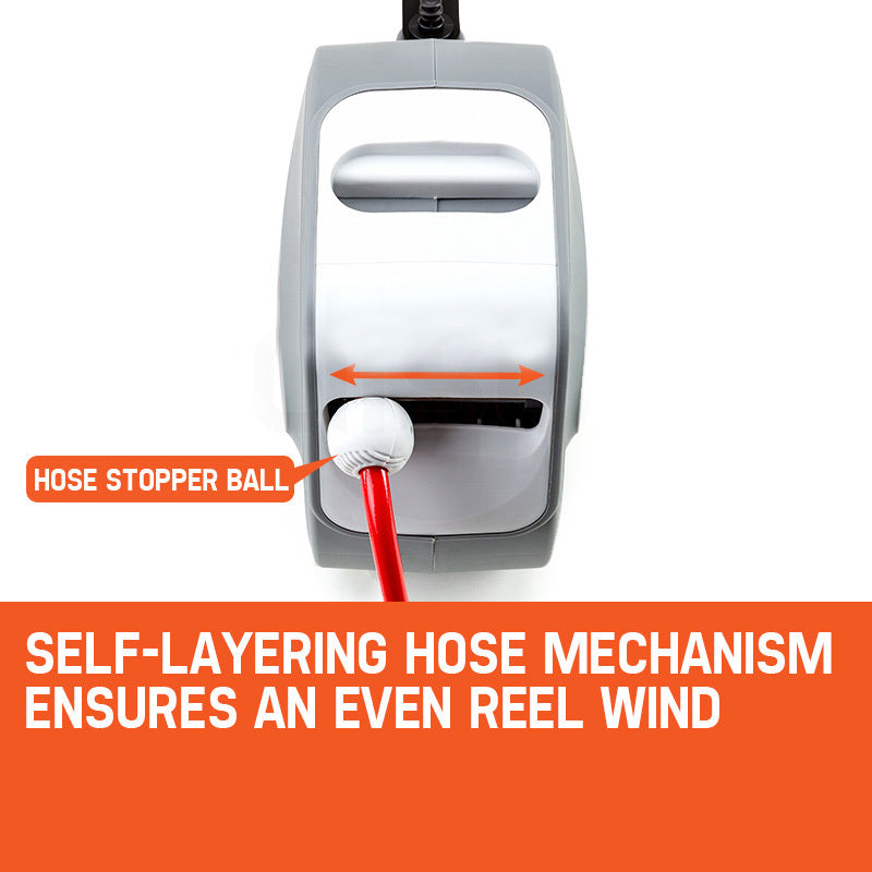 20m Wall-Mounted Air Hose Reel with Auto Rewind and 180° Swivel