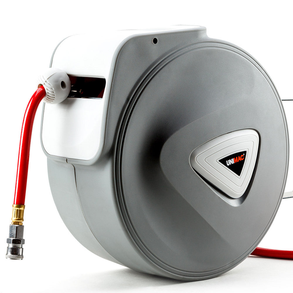 20m Wall-Mounted Air Hose Reel with Auto Rewind and 180° Swivel