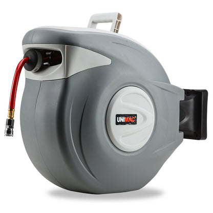 30m Wall-Mounted Retractable Air Hose Reel with Auto Rewind and Swivel