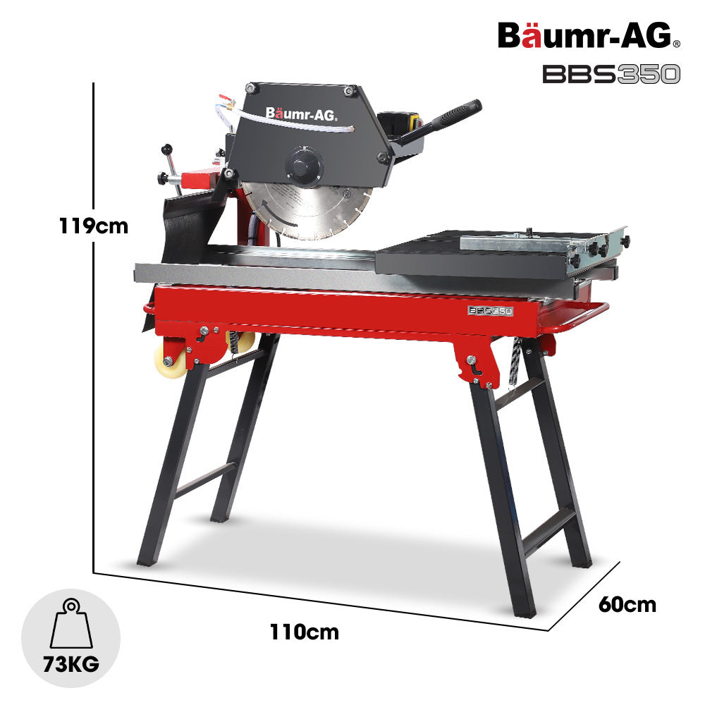 2000W Masonry Table Saw with 0.35m Blade, Cuts Up to 0.7m, Portable Stand